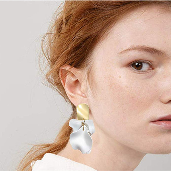 Ava Rose Petal Drop Earrings - Not Accept Offer 4-I-5-101 - Picture 5 of 5